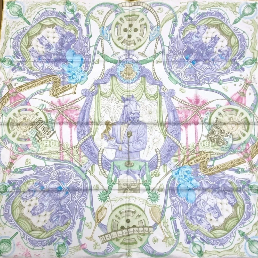 Silk Scarf THE HORSAWARDS 90Carre France with box